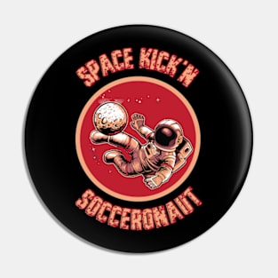 Socceronaut Space Kick'n | Astronaut Kicking The Moon Pin