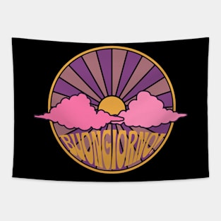 Buongiorno! Groovy Colorful Sunrise Tapestry