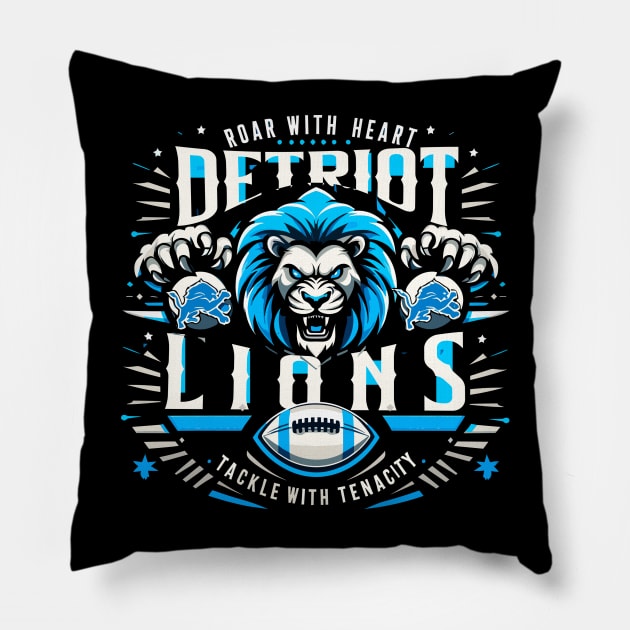 detriot lions Pillow by AOAOCreation