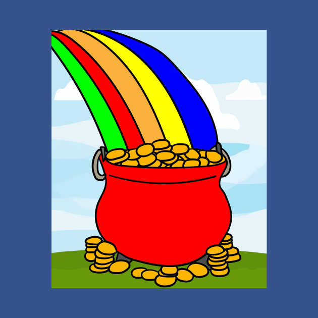 Rainbow With Boiler Pot Full Of Gold by flofin