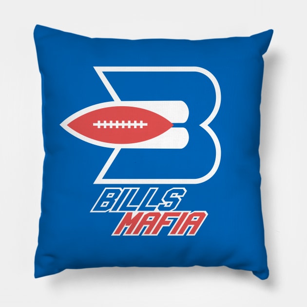 Bills Mafia Braves Logo Pillow by Carl Cordes