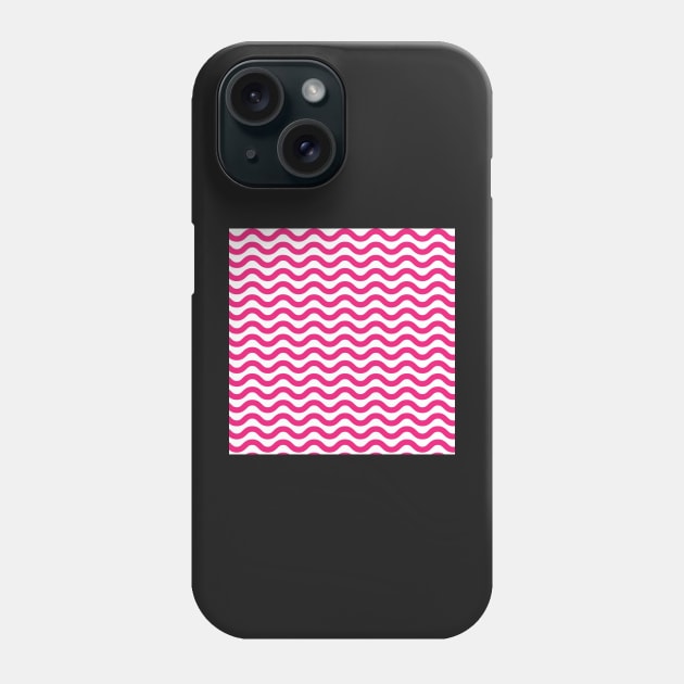 Hot Pink Wavy Lines Repeat Pattern Phone Case by 2CreativeNomads