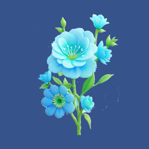 LIGHT BLUE FLOWER by HTA DESIGNS