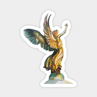 Golden Watercolor Angel Magnet