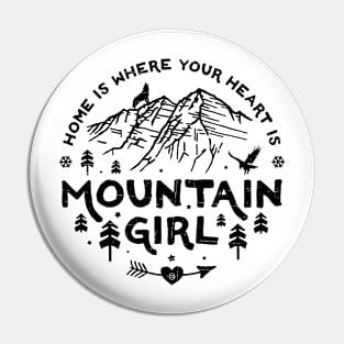 Mountain girl (black) Pin