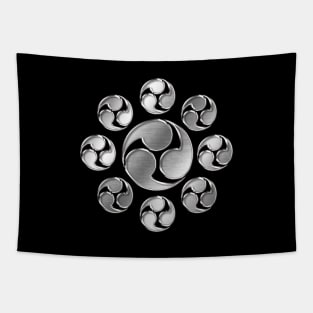 Miyamoto Family Kamon Silver Chrome Tapestry