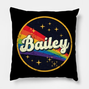 Bailey // Rainbow In Space Vintage Grunge-Style Pillow