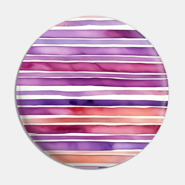 Horizontal Pink and Purple watercolor striped Pin by craftydesigns