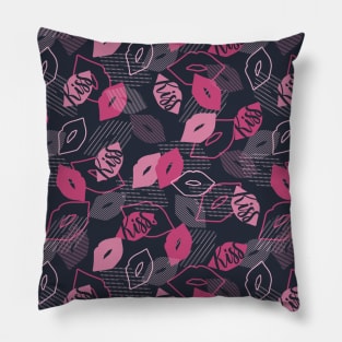 Pink Romantic Kiss Pattern Pillow