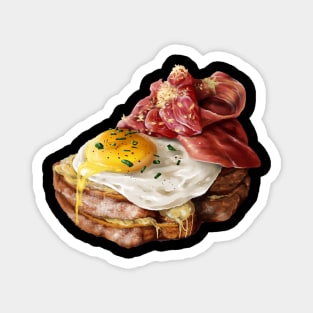 Delicious Breakfast toast with egg and bacon Magnet