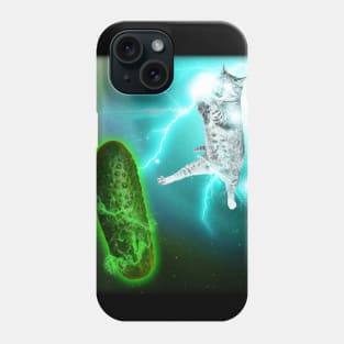 Cat Fighting Cucumber Phone Case