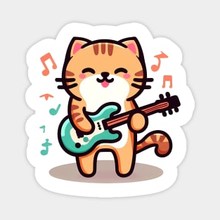 Bass Playing Cat Magnet