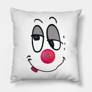 Mr Smiles, a big red nose red tongue cartoon grin Pillow