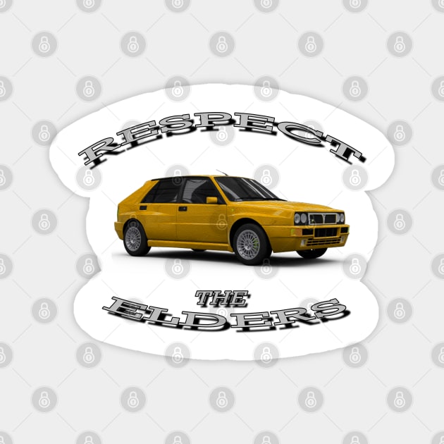 Lancia Delta Integrale 'Respect The Elders' Magnet by CarEnthusast