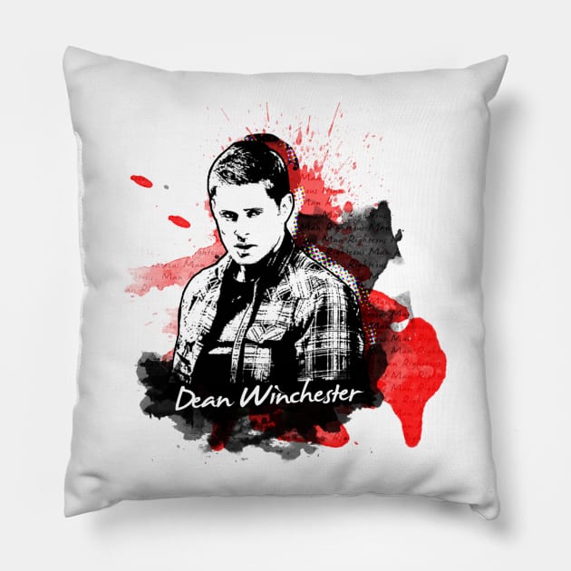 Dean Winchester - Darkness & Deliverance Pillow by SuperSamWallace