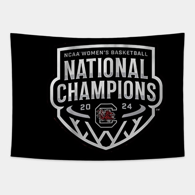 South Carolina Women's Basketball 2024 National Champions Logo Tapestry by artbygonzalez