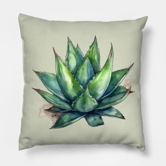 Desert Aloe Plant Pillow by Young Inexperienced 