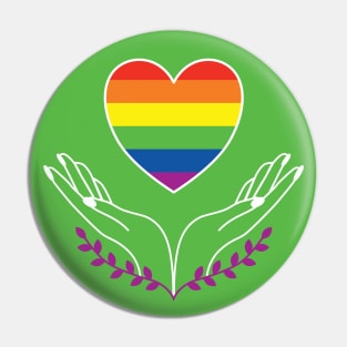 Rainbow Pride LGBT+ Flag Heart Pin