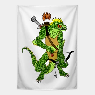 Fantasy Lizardman Warrior Tapestry