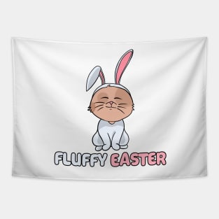 Cat in bunny costume happy easter 2021 fluffy Tapestry