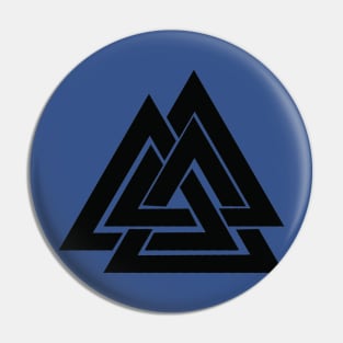 Black Viking Valknut Norse Minimalist design Pin