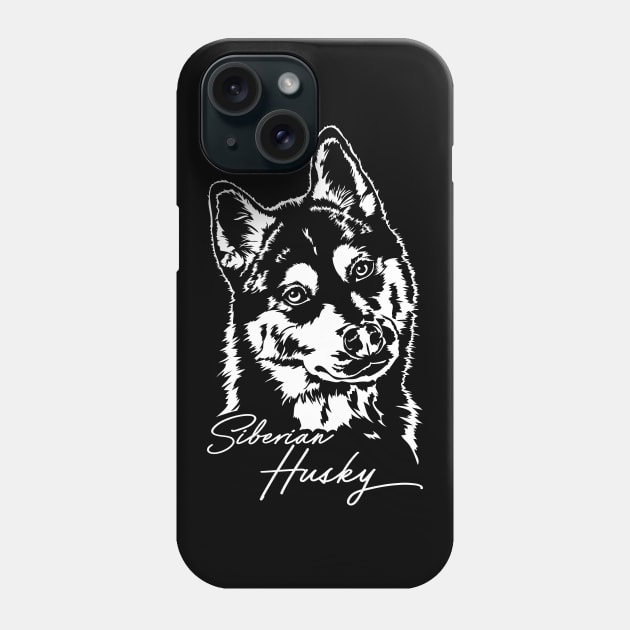 Funny Proud Siberian Husky dog portrait sled dog mom Phone Case by wilsigns