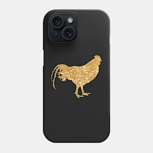 GLITTER CHICKEN - Light Gold Sparkly Feathered Bird Phone Case