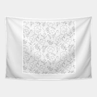 Hand drawn delicate decorative vintage seamless pattern with blossom flowers Tapestry