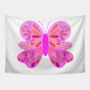 Multicolored pink and orange butterfly Tapestry