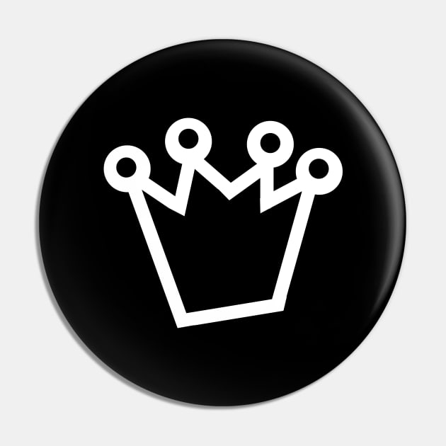 Bold Crown Minimal White Pin by ellenhenryart