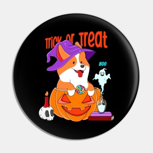 Corgi Halloween Pin