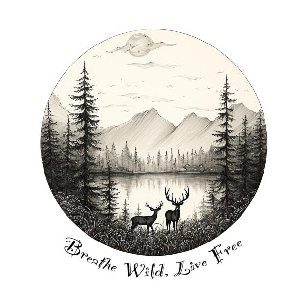 Wild and Free: Nature-Inspired T-Shirt - Breathe Wild, Live Free by Gelo Kavon