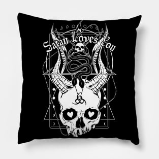 Satan Loves You Pillow