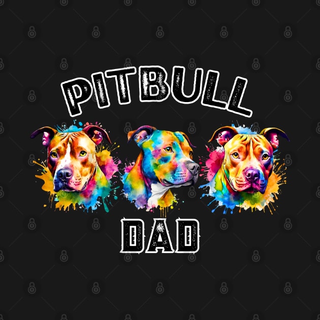 Pitbull Dad Watercolor by Doodle and Things