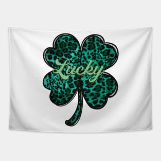 Shamrock Green Cheetah Pattern Lucky Tapestry