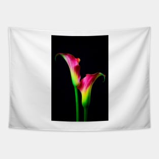 Two Lovely Red Green Calla Lillies Tapestry