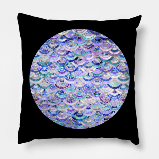 Marble Mosaic in Amethyst and Lapis Lazuli Pillow by micklyn