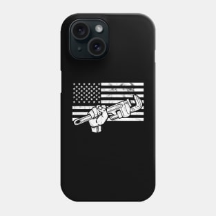 Plumber American Flag with Wrench Phone Case