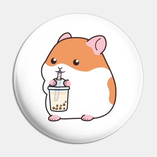 Squishy Hamster Loves Boba Pin