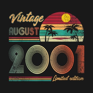 Retro Vintage August 2001 Shirt Vintage birthday gift T-Shirt