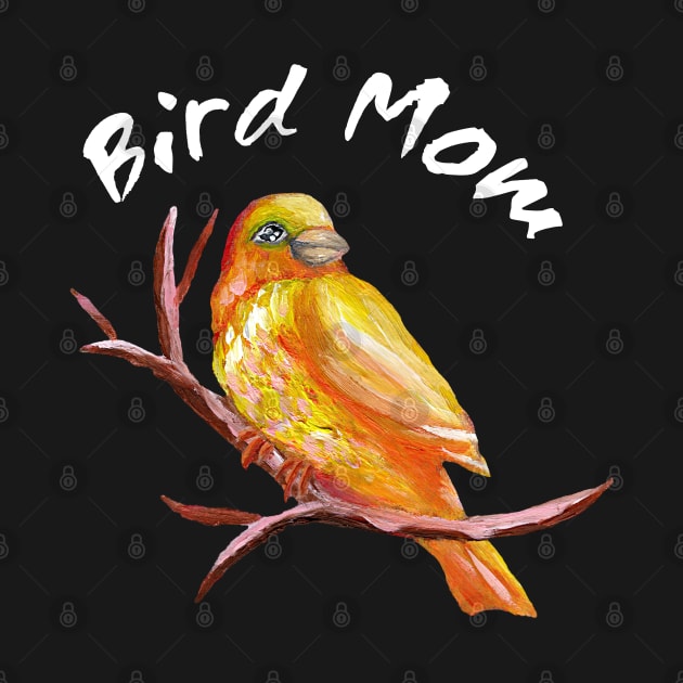 Canary Bird Mom - White Text by IvyLilyArt