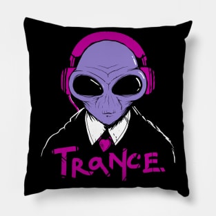 Alien with Headphones Pillow