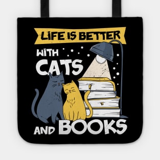 Life Is Better With Cats And Books Bookworm Gift Tote