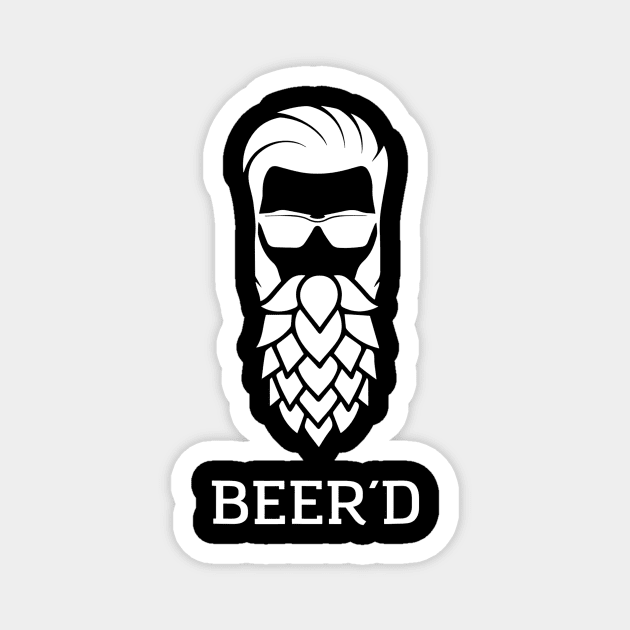 Beerd Beer Hop Hipster Beard  Funny Magnet by FONSbually