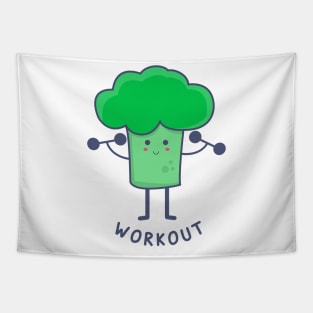 Broccoli cute workout Tapestry