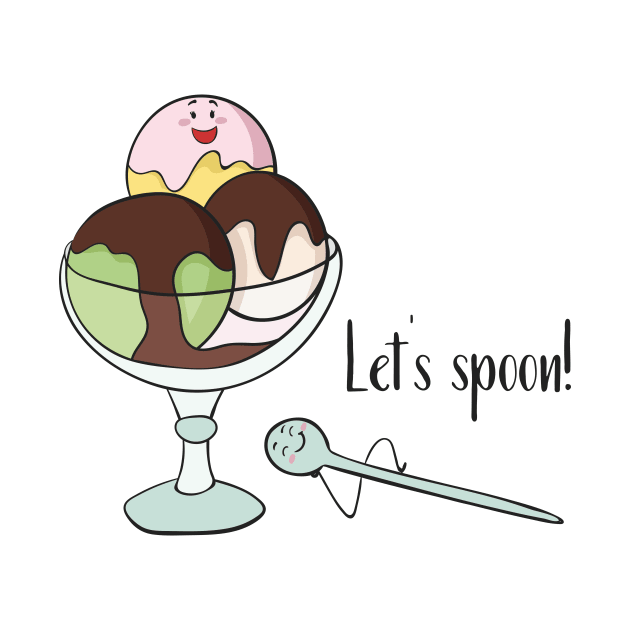 Let's Spoon! Ice Cream Sundae by Dreamy Panda Designs