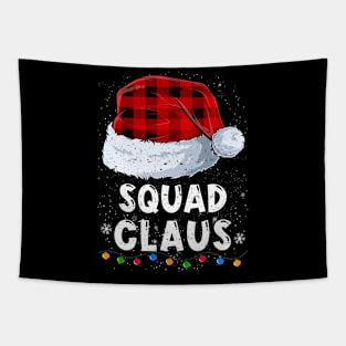 Squad Claus Red Plaid Christmas Santa Family Matching Pajama Tapestry