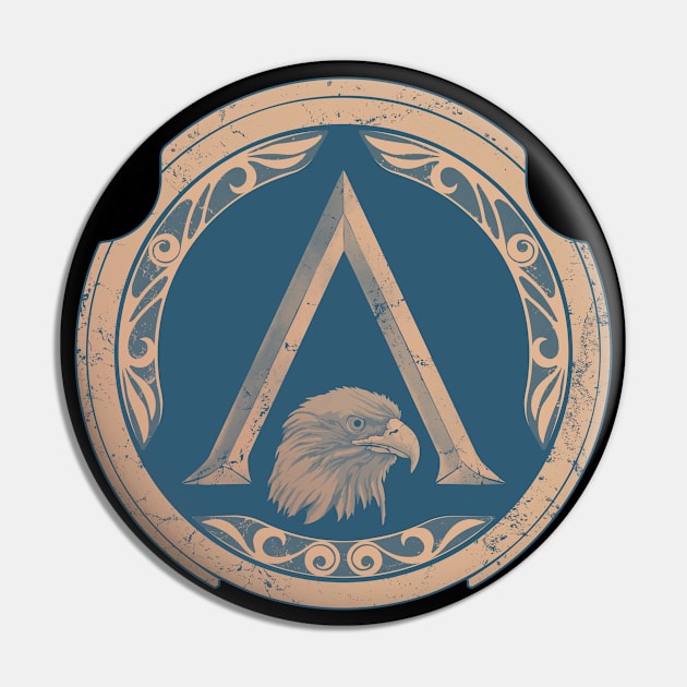 Spartan Eagle Shield Pin by NicGrayTees