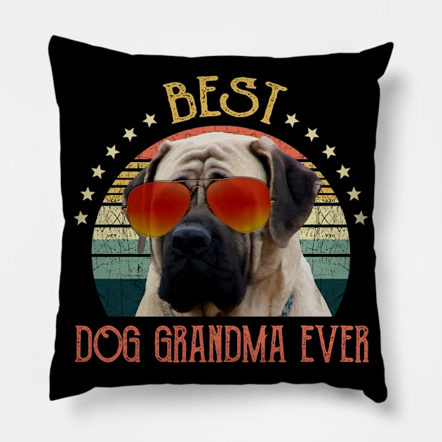 Womens Best Dog Grandma Ever Mastiff Mothers Day Gift Pillow by gussiemc