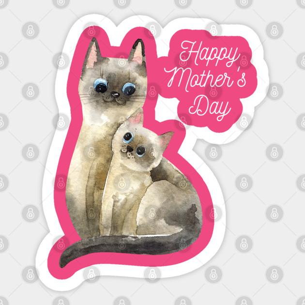 Happy Cat Mothers Day Funny Novelty Design Mothers Day Gift Ideas Sticker Teepublic